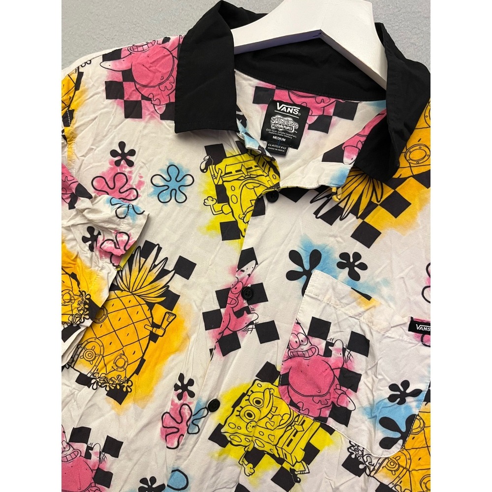 Vans x SpongeBob SquarePants viscose Camp Shirt Medium Checkerboard AOP 2021